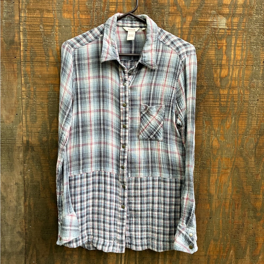 Sundance Women’s Plaid Snap Blouse